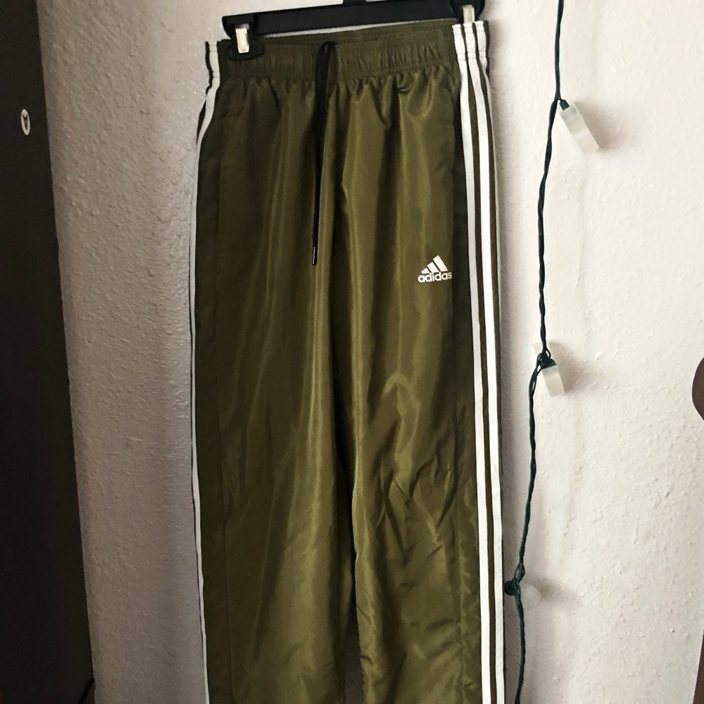 Adidas green track pants